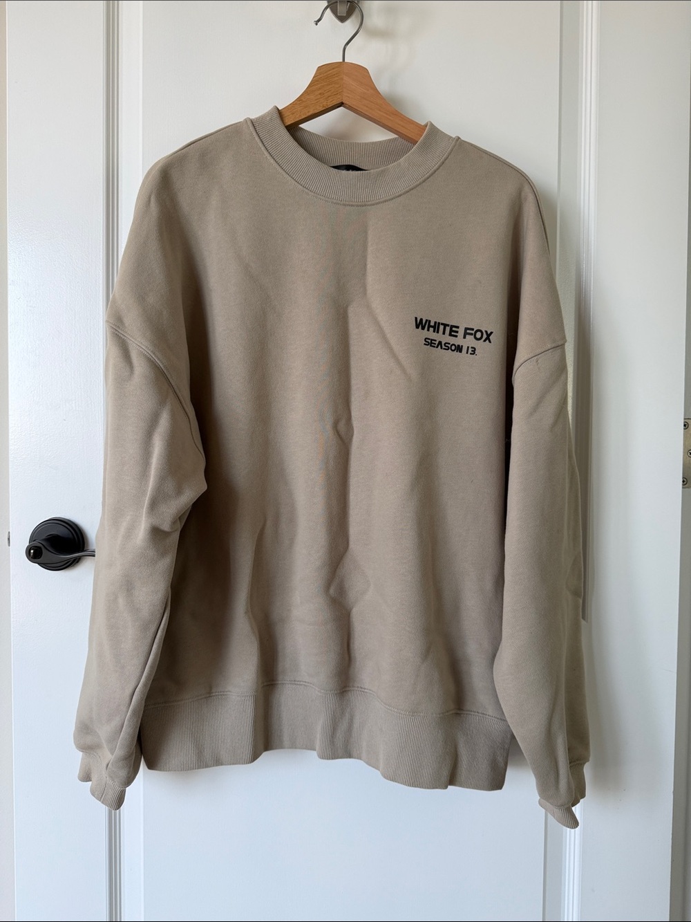 White Fox Boutique High Status Sweatshirt in Mushroom